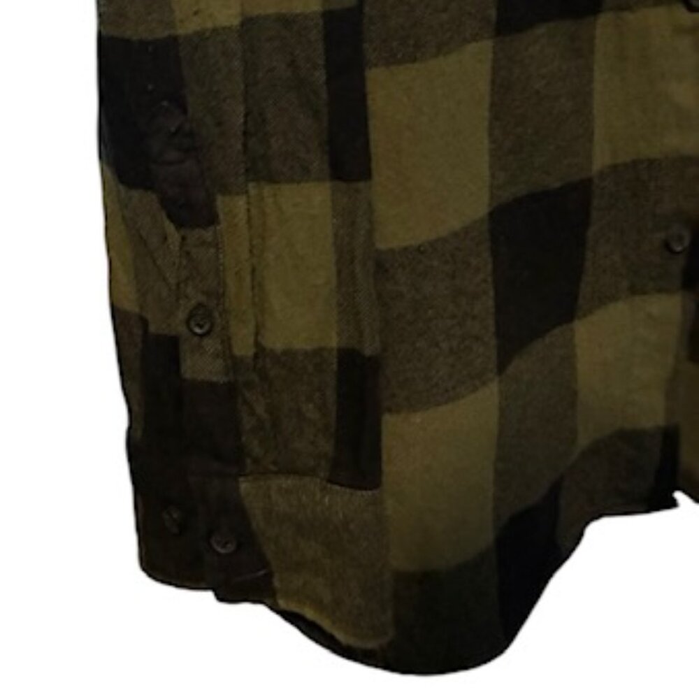 H&M Divided Long Sleeve Collared Button Down Flannel Shirt-Size XL-Grn/Blk Plaid - Picture 5 of 7